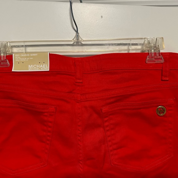 Michael Kors Capri Pants Bright Ruby Red NWT - Picture 6 of 10